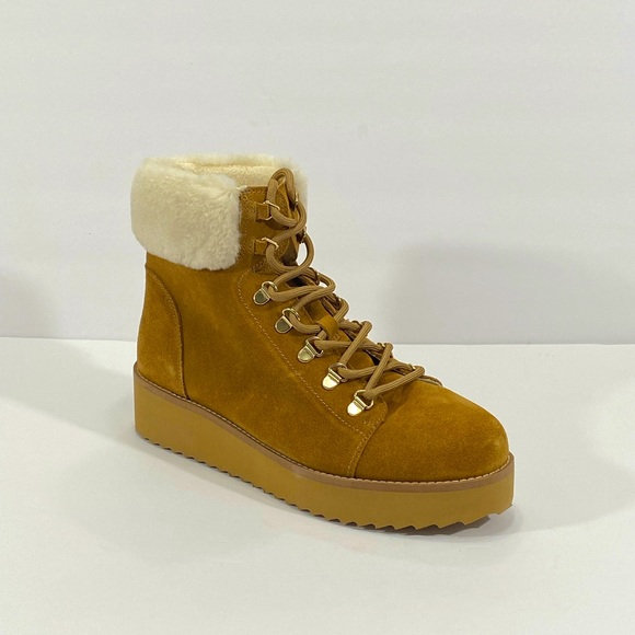New Sam Edelman Franc Wedge Shearling Booties - Picture 5 of 11